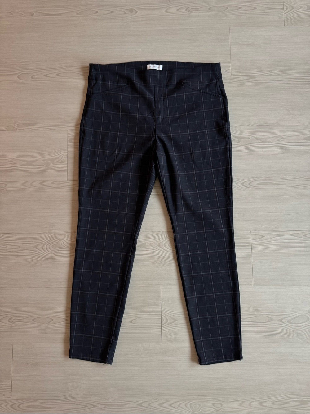 Calvin Klein Black Windowpane Slim Stretch Chinos